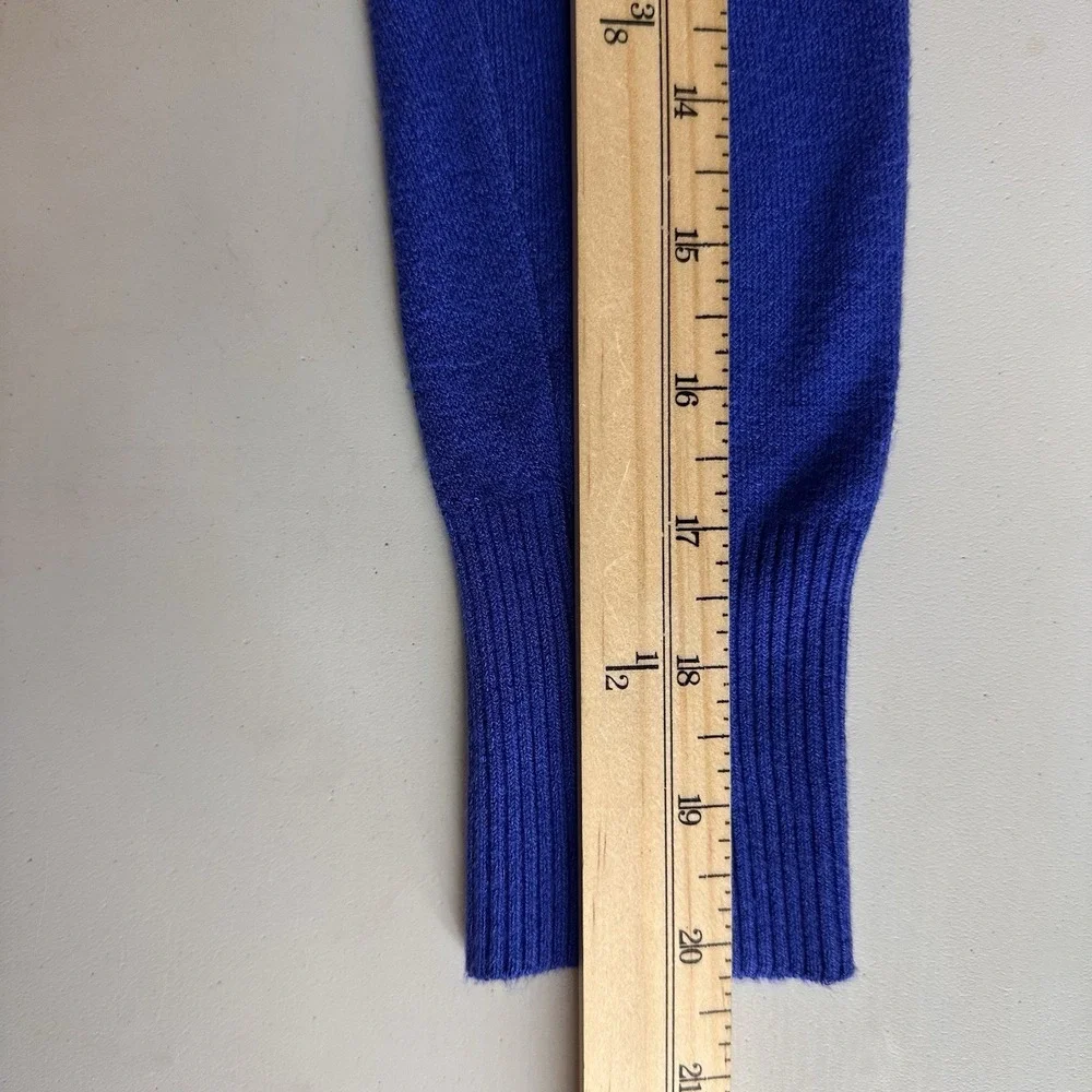 Odri Womens Sweater Sz S (?) Button Down Cardigan Royal Blue 3/4 Sleeve READ